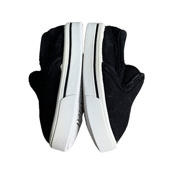 Faded Glory Black Slip-On Sneakers Size 2 Baby - Picture 6 of 8